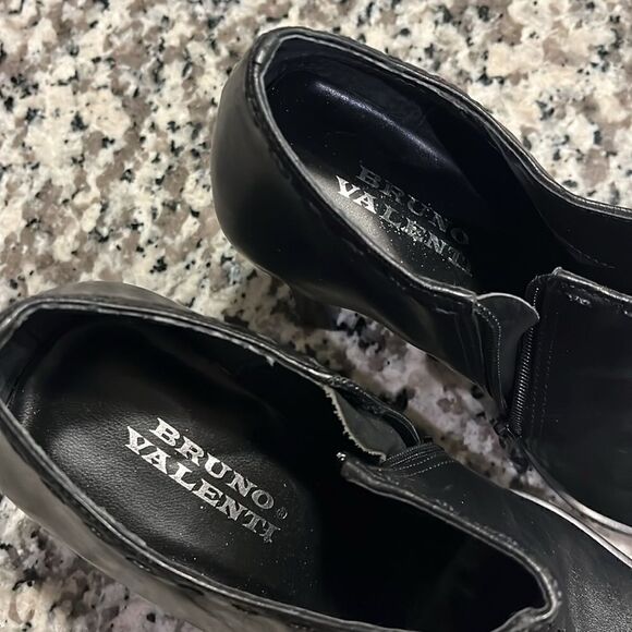 Bruno Valenti Leather‎ Ankle Boots Square Toe Size 6 Black - Picture 3 of 10